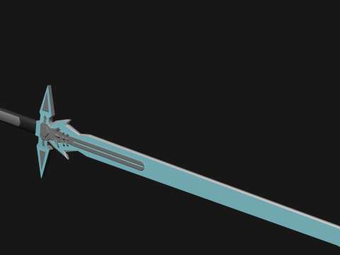 Dark Repulser Kirito Sword SAO Lowpoly Style 3D Model