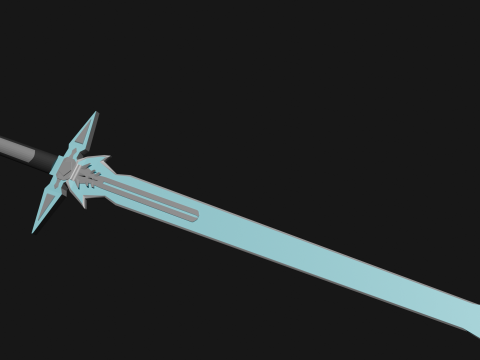 Dark Repulser Kirito Sword SAO Lowpoly Style 3D Model