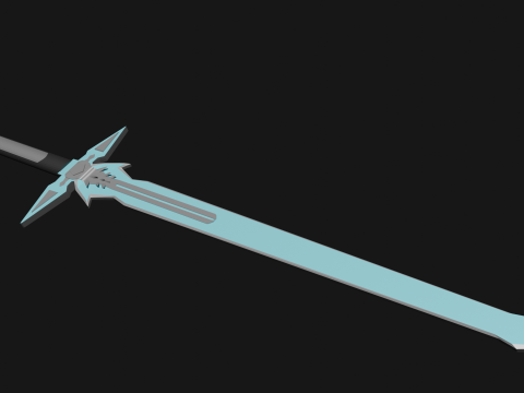 Dark Repulser Kirito Sword SAO Lowpoly Style 3D Model