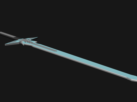 Dark Repulser Kirito Sword SAO Lowpoly Style 3D Model