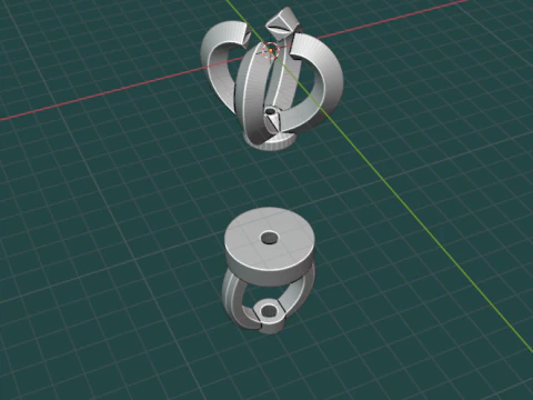 イヤリング 3Dプリントモデル