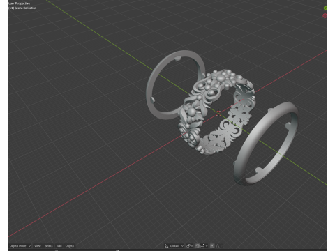 Wedding rings 18-20 Modèles 3D en vedette