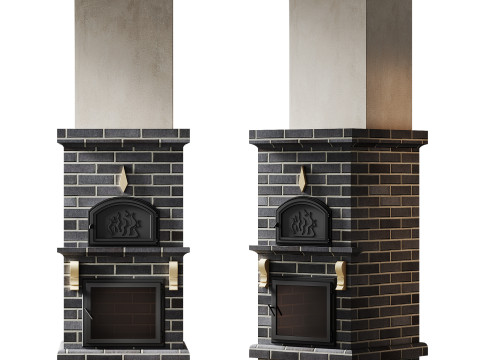 Wood fired stove Stove 01 3D Model
