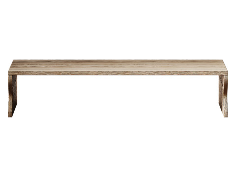 Wood Bench Rustic Look 3D मॉडल