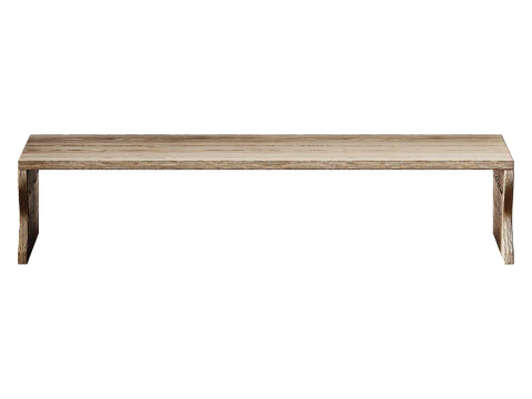 Wood Bench Rustic Look 3D Model