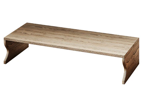 Wood Bench Rustic Look 3D Model