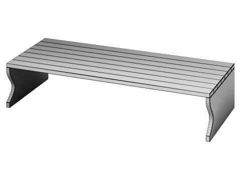 Wood Bench Rustic Look 3D Model