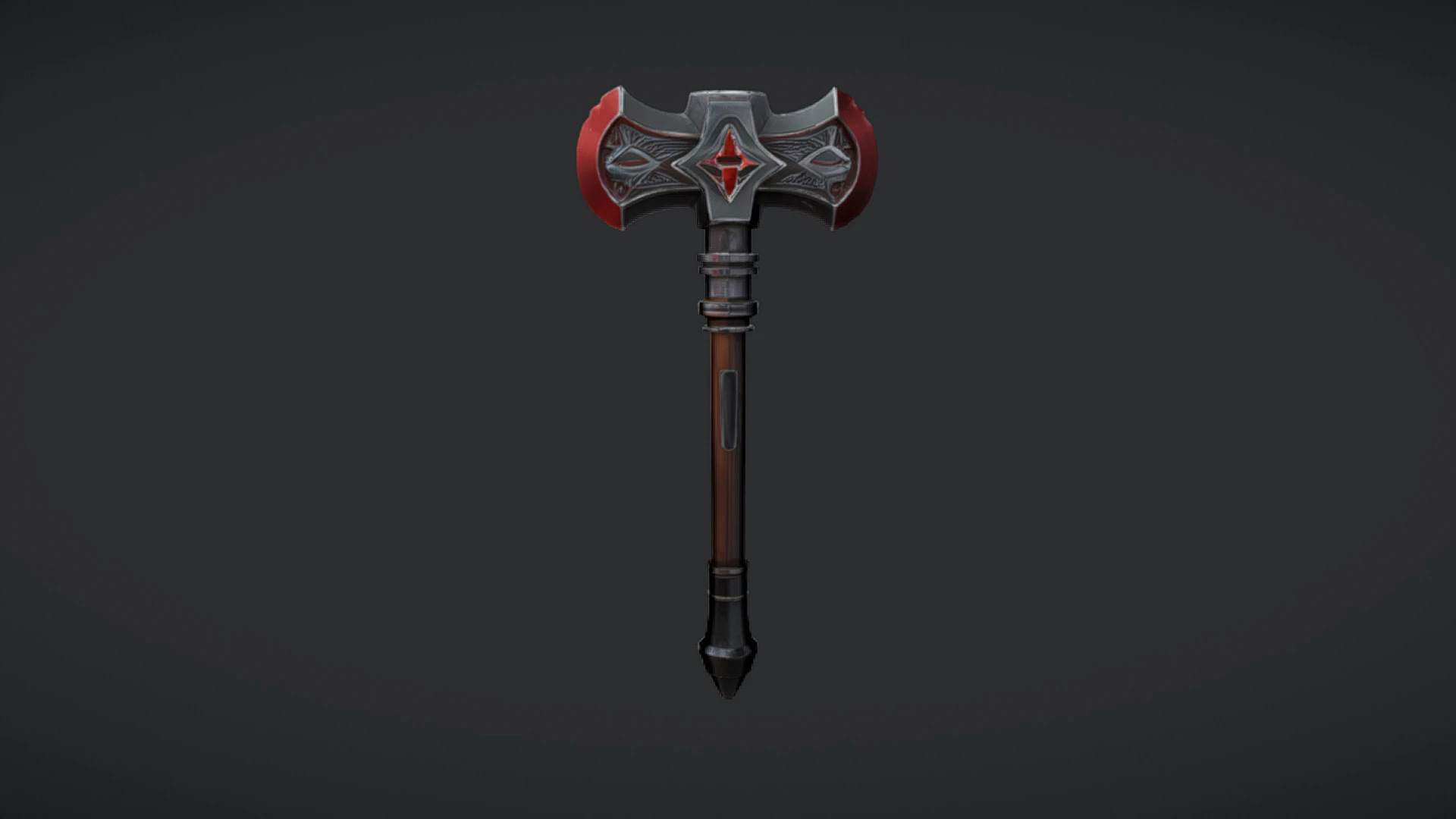 A detailed battle axe with engraved design 3D Model .c4d .max .obj .3ds .fbx .stl .blend 