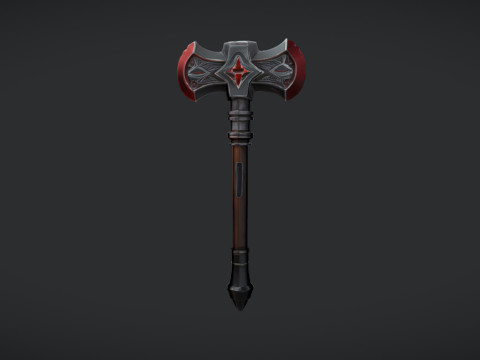 A detailed battle axe with engraved design 3D Model