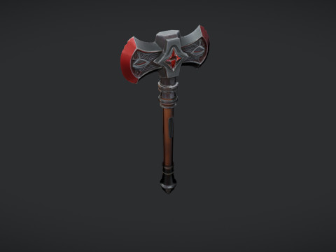 A detailed battle axe with engraved design 3D Model