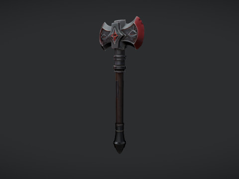 A detailed battle axe with engraved design 3D Model
