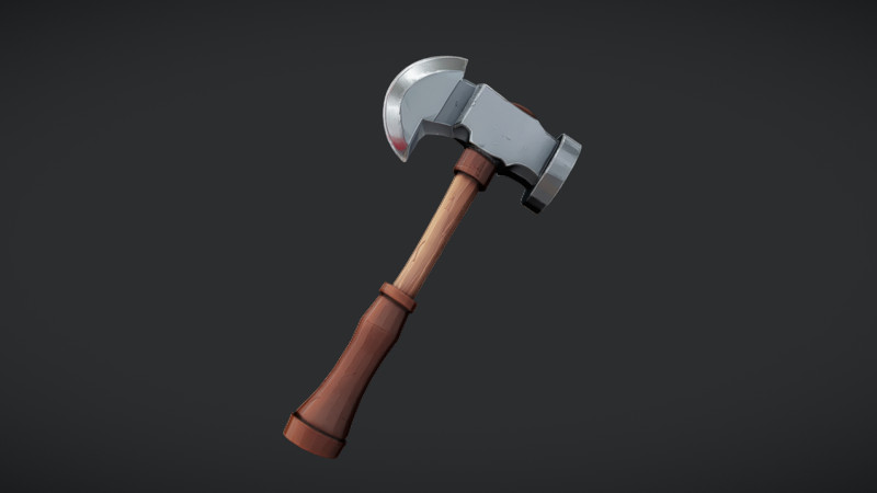 Cartoonish hammer tool Modelo 3D .c4d .max .obj .3ds .fbx .stl .blend 