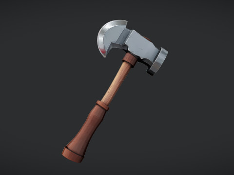 Cartoonish hammer tool 3D Model