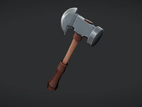 Cartoonish hammer tool 3D Model