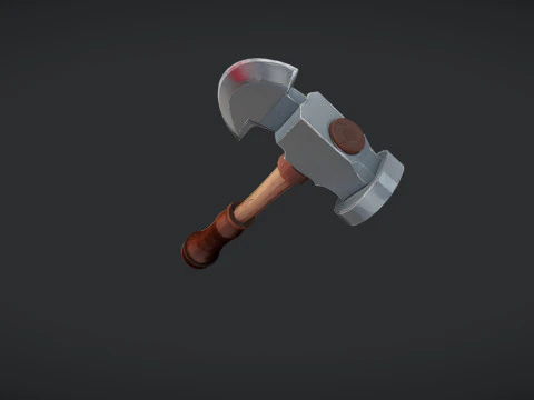 Cartoonish hammer tool 3D Model