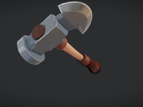 Cartoonish hammer tool Modelo 3D