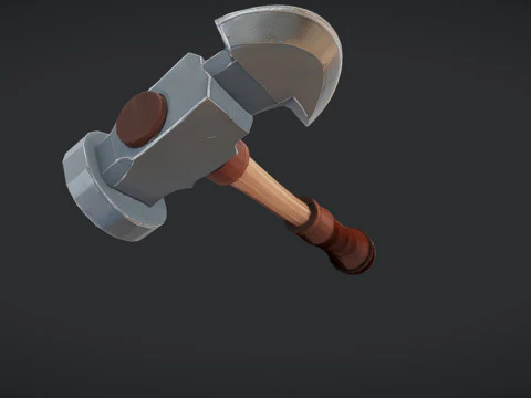 Cartoonish hammer tool 3D Model