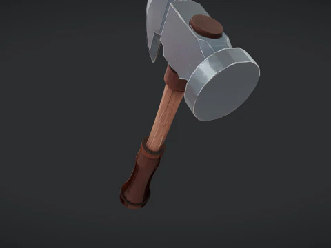 Cartoonish hammer tool 3D Model