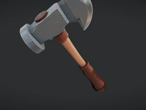 Cartoonish hammer tool 3D Model