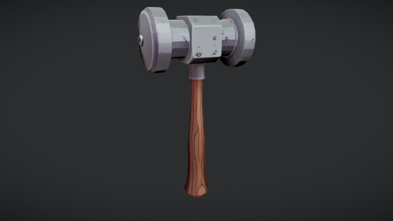 Cartoonstyle hammer Model 3D .c4d .max .obj .3ds .fbx .stl .blend 