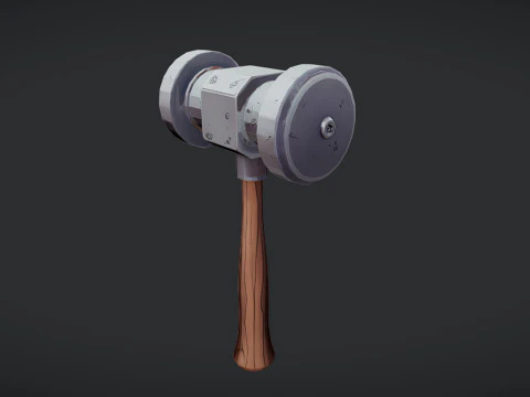 만화 스타일 망치 3D 모델