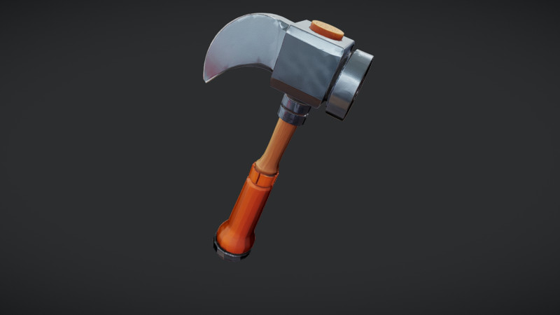 Cartoon-style hammer tool Modelo 3D .c4d .max .obj .3ds .fbx .stl .blend 