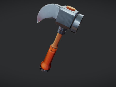 Cartoon-style hammer tool 3D Model