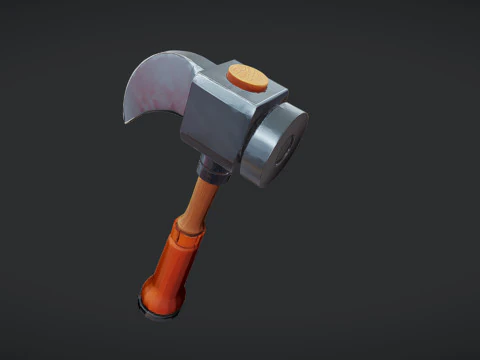 Cartoon-style hammer tool 3D Model