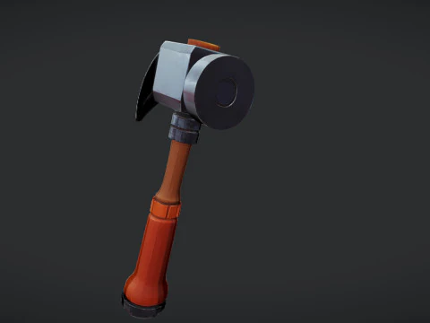 Cartoon-style hammer tool 3D Model