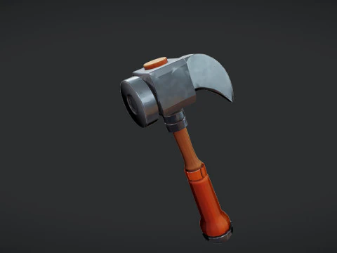 Cartoon-style hammer tool 3D Model