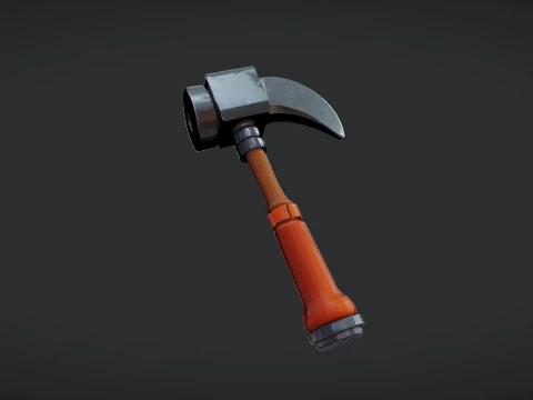 Cartoon-style hammer tool 3D Model