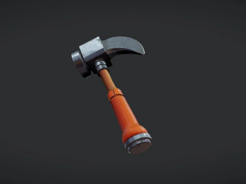 Cartoon-style hammer tool 3D Model