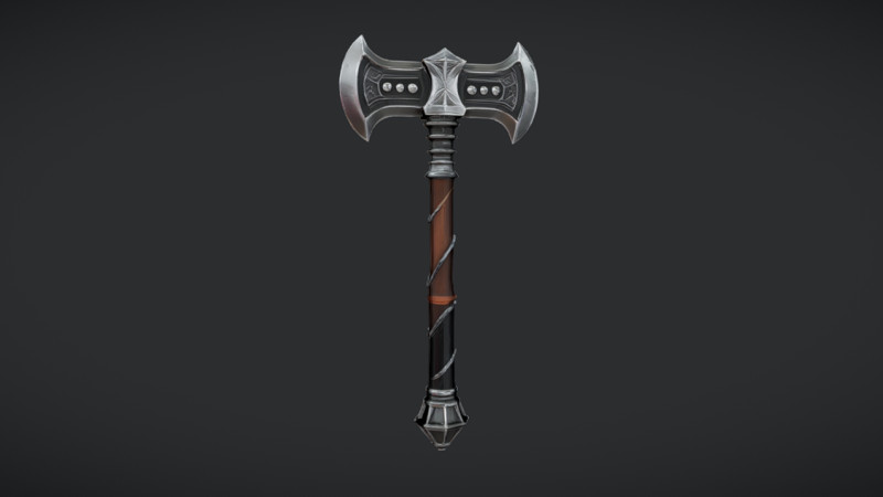 Decorative battle axe 3Dモデル .c4d .max .obj .3ds .fbx .stl .blend 