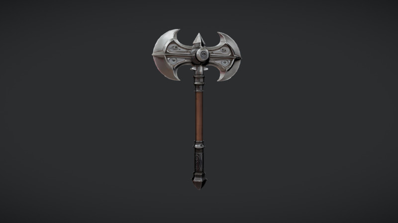 Decorative double-headed axe 3D-Modell .c4d .max .obj .3ds .fbx .stl .blend 