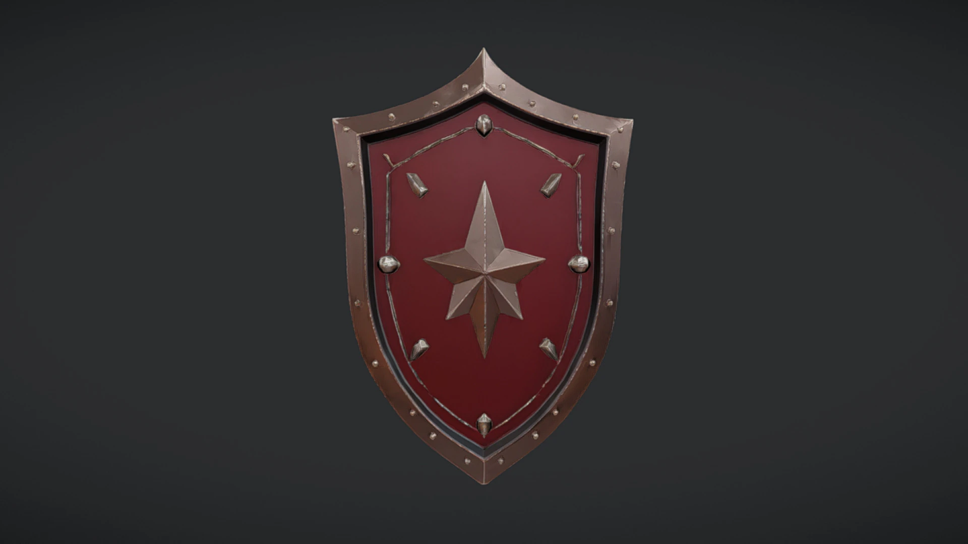Decorative medieval shield 3D Model .c4d .max .obj .3ds .fbx .stl .blend 