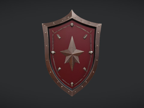 Decorative medieval shield 3D Model