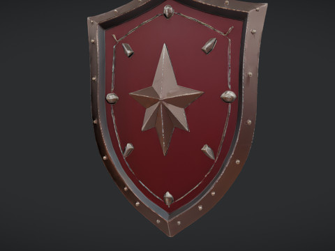 Decorative medieval shield 3D-Modell