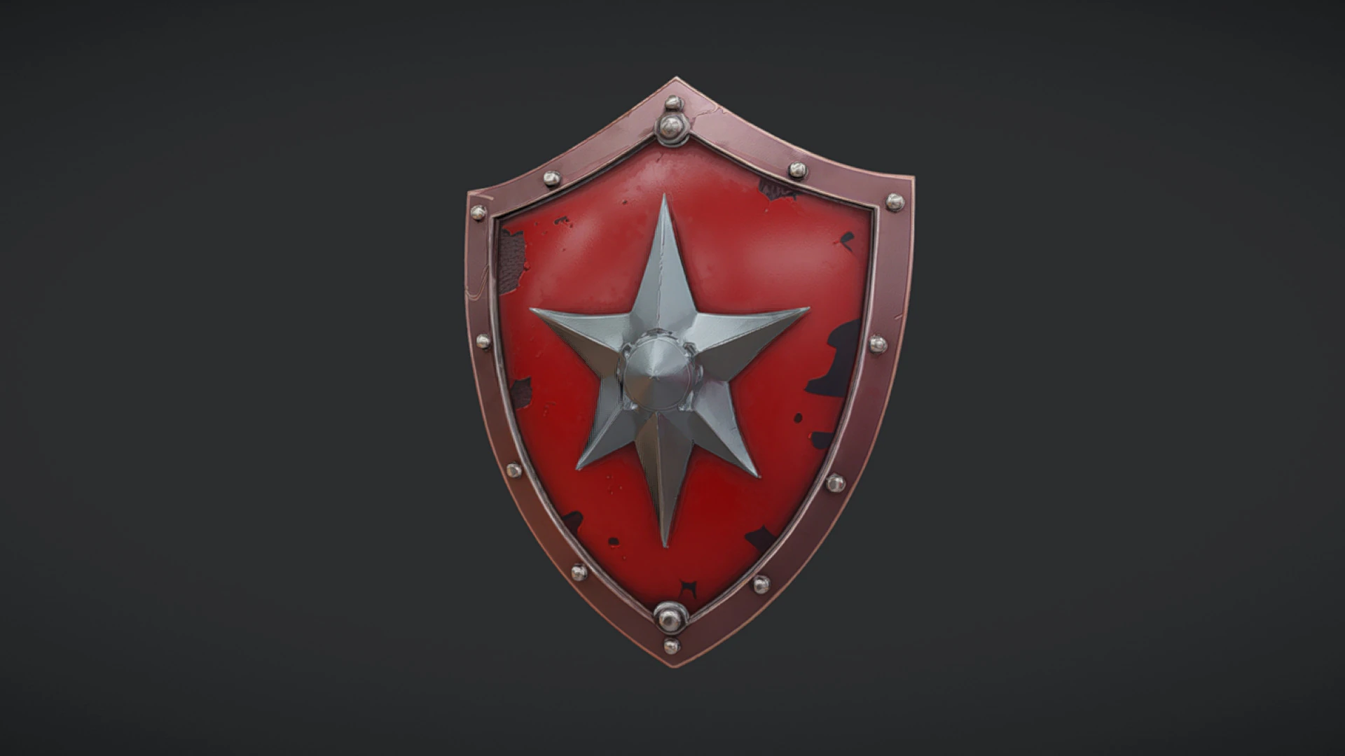 Decorative shield with star emblem 3D Model .c4d .max .obj .3ds .fbx .stl .blend