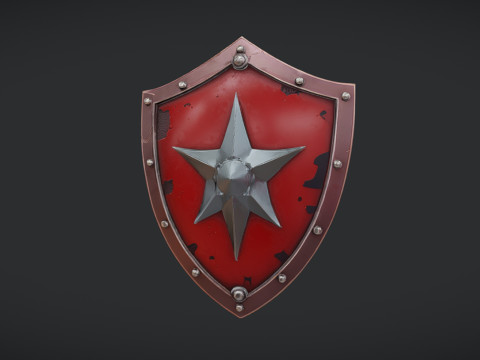 Decorative shield with star emblem 3D Model