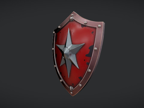 Decorative shield with star emblem 3D Model