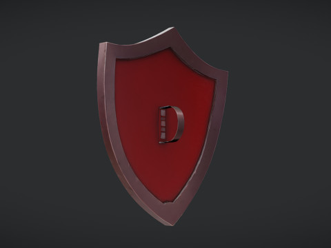 Decorative shield with star emblem 3D Model