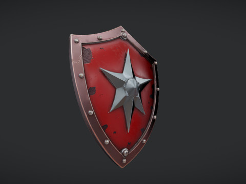 Decorative shield with star emblem 3D Model