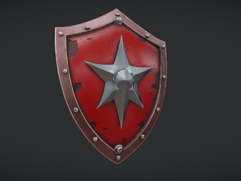 Decorative shield with star emblem 3D Model