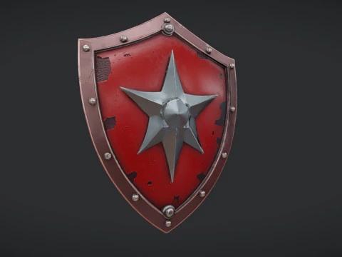 Decorative shield with star emblem 3D Model