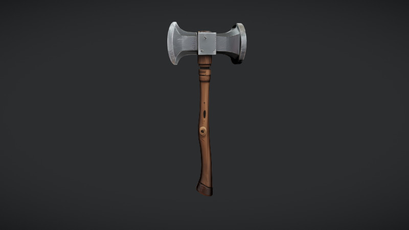 Double-headed battle axe 2 3D-Modell .c4d .max .obj .3ds .fbx .stl .blend 