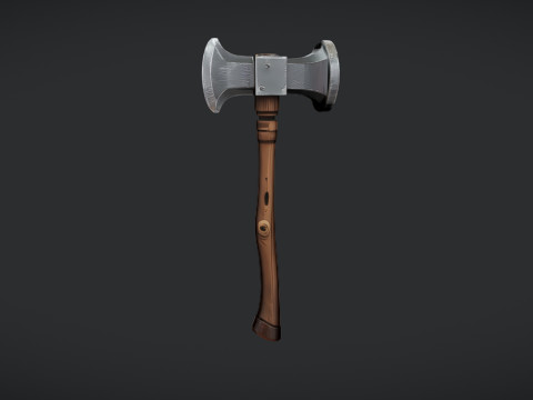 Double-headed battle axe 2 Modello 3D
