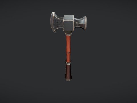 Medieval-style battle axe 3D Model