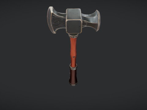 Medieval-style battle axe 3D Model