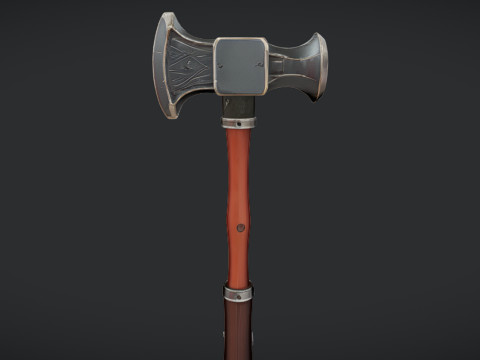 Medieval-style battle axe 3D Model