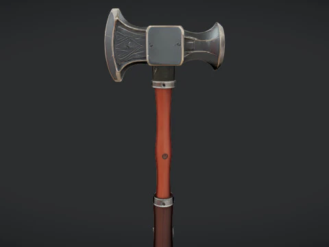 Medieval-style battle axe 3D Model